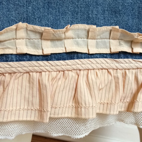 J.Jill Denim a-line midi with ruffles and trim..vintage look - Picture 3 of 8